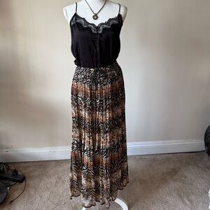 Vintage Jungle Print Gauzy Skirt